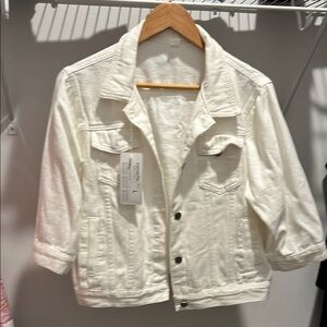 White Jean Jacket Classic Trucker Style